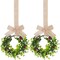 2Pcs Mini Christmas Wreaths Cabinet Wreaths Small Green Hanging Wreath Christmas Ornament for Cabinets Winter Holiday Home Outdoor Indoor Window Christmas Tree Crafts Decorations 25 x 10 Inch